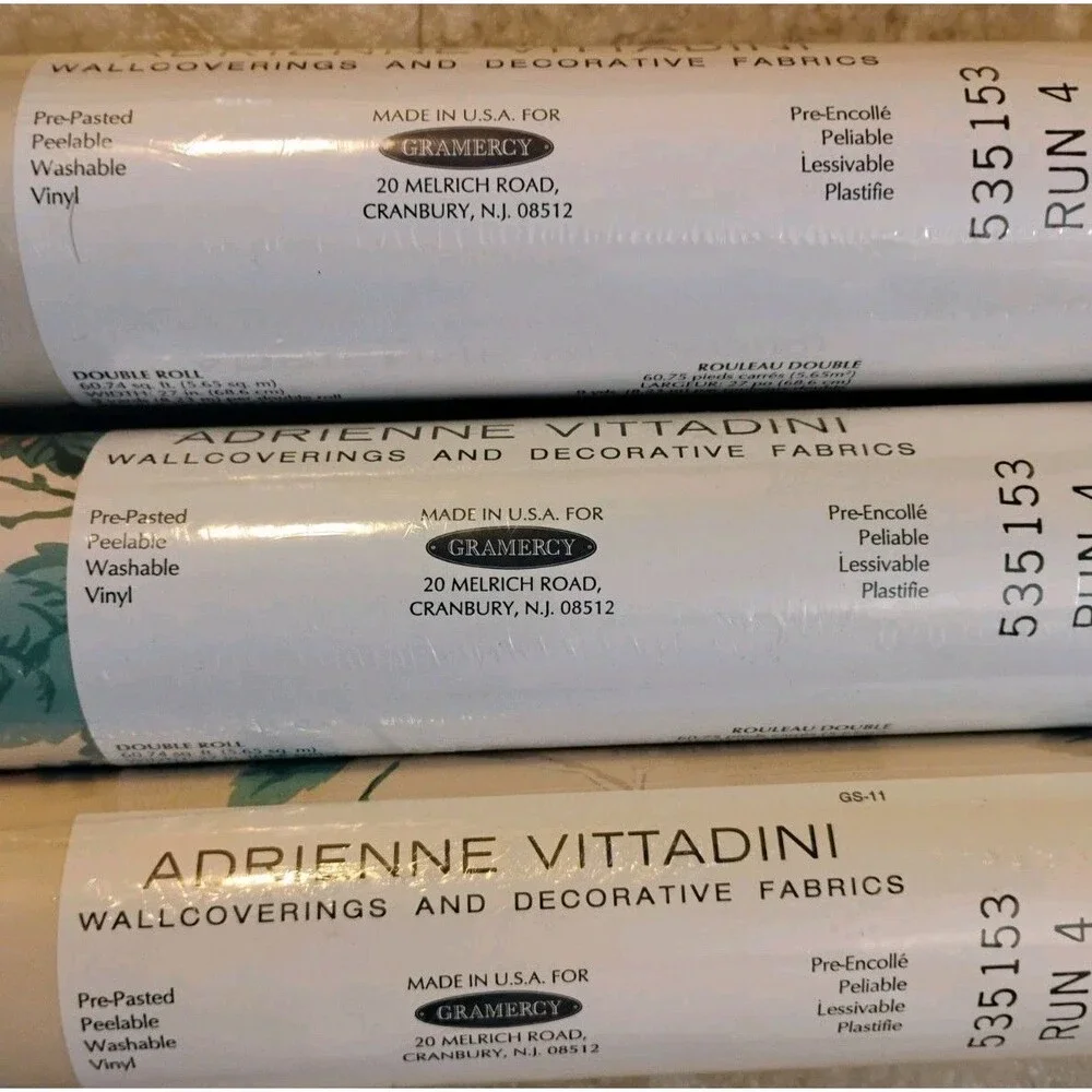 Lot of 3 Vintage Adrienne Vittadini Gramercy Wallpaper 535153 Run 4 Floral NOS